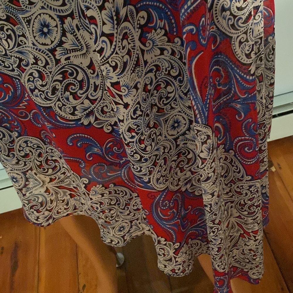 SUMMER DRESS by INC STRAPPY RED, WHITE & BLUE Hi Lo Lined Slip on NWT - Picture 6 of 8
